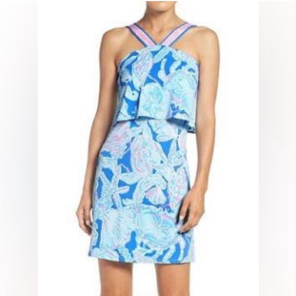 Lilly Pulitzer Into the Deep Shay Bay Blue Dress Medium